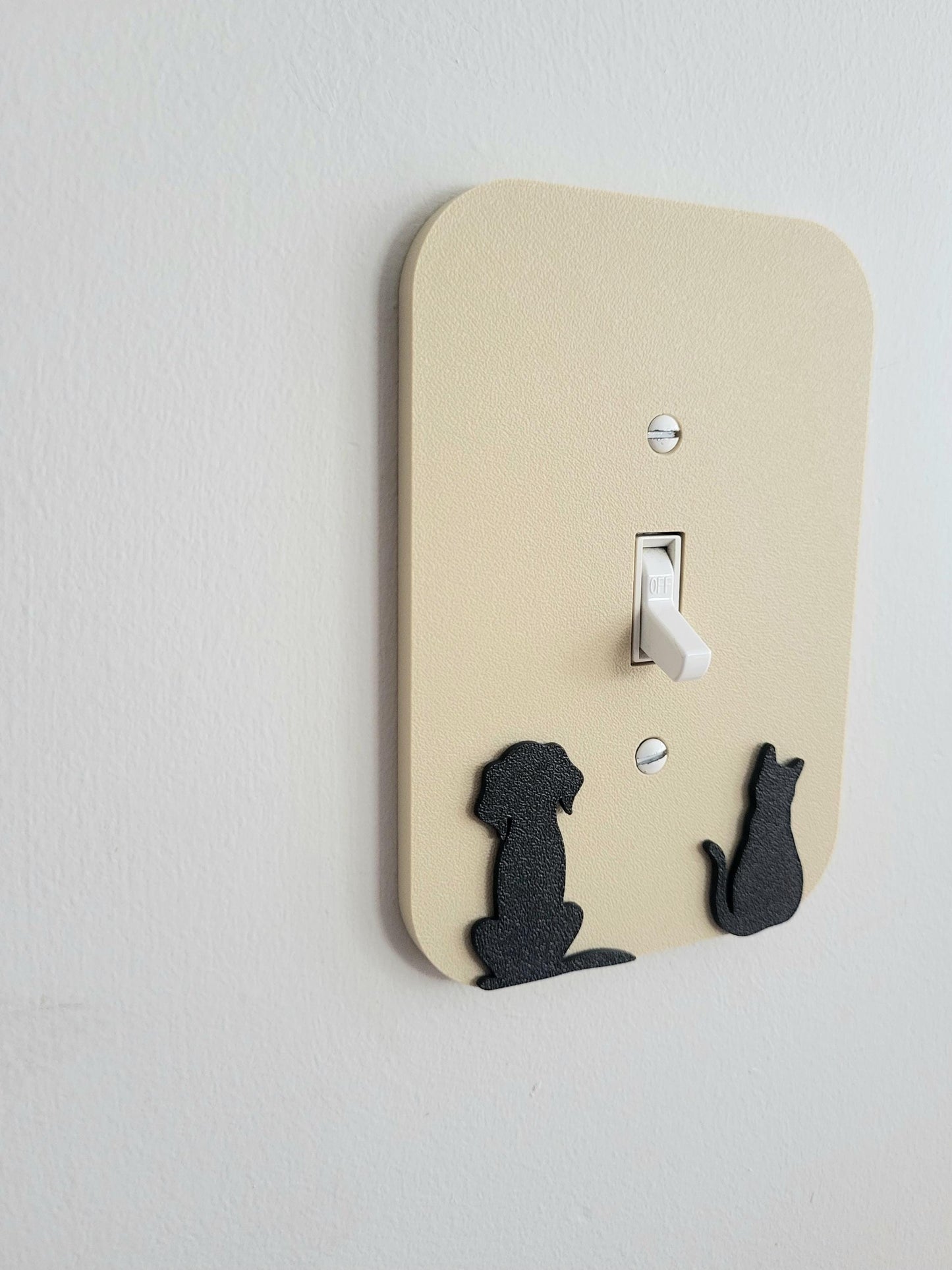 Dog and Cat Light Switch Cover – Cute Pet Wall Plate for Animal Lovers, Unique Switch Plate Design, Home Decor, Kitten Dog Light Switch