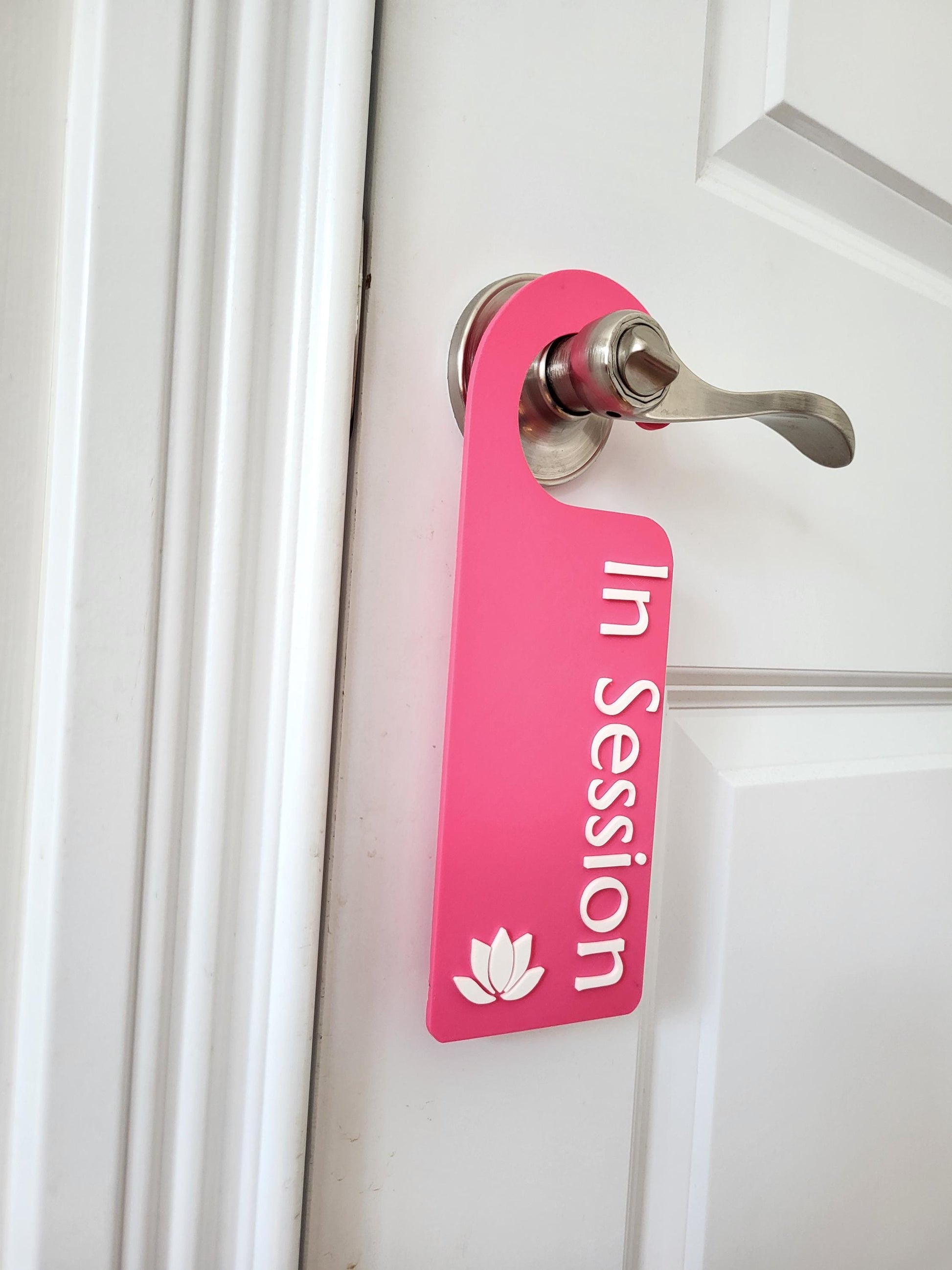 therapist door sign, salon sign, salon accessories, privacy sign, office door hanger, lash tech artist, in session sign, in session door sign, door sign, door hanger, door handle sign, do not disturb, beauty room decor, session in progress door knob sign
