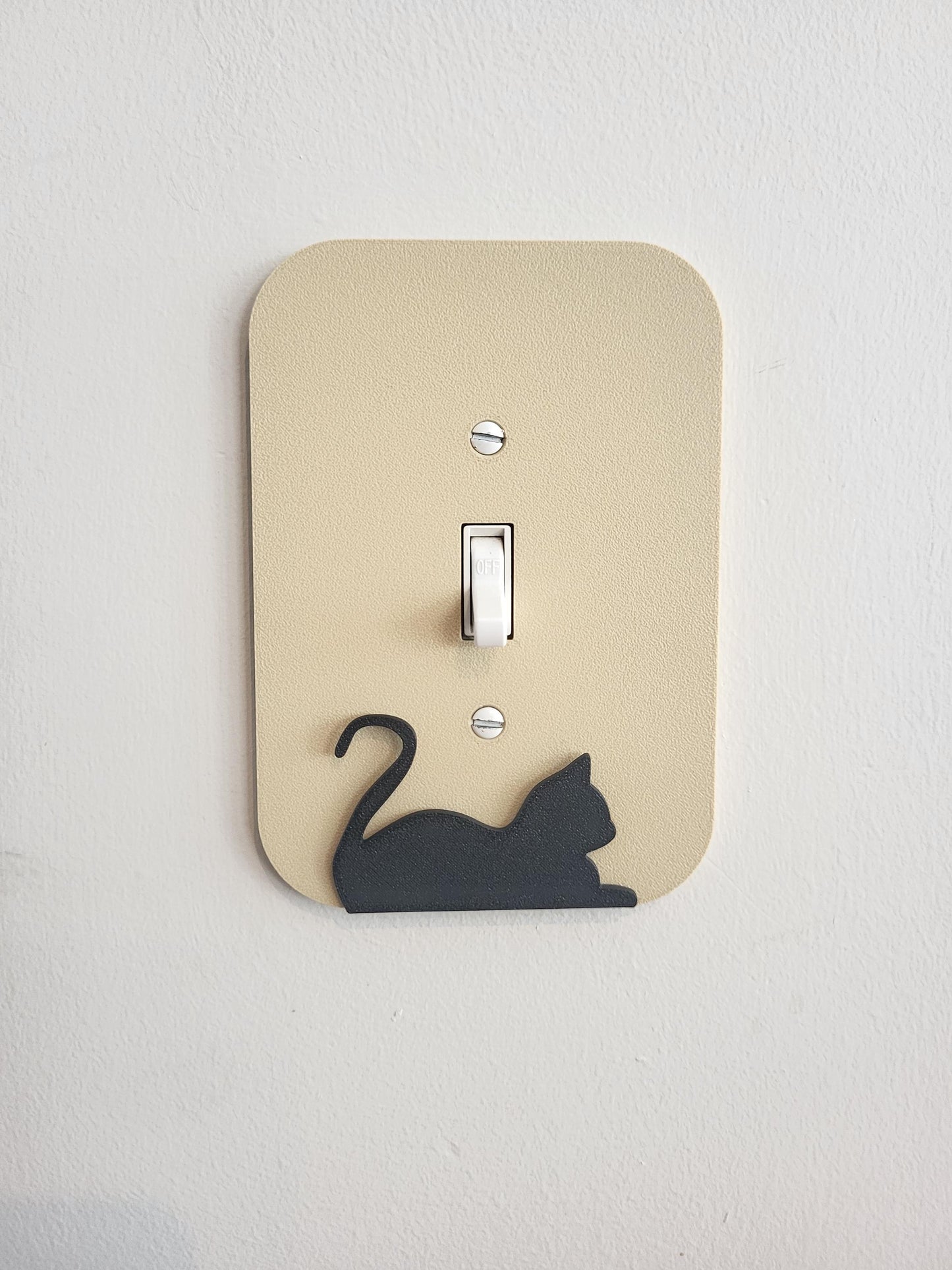 Light Switch Cover With A Resting Cat Wall Plate Cover, Mid Century Modern, Unique Switch Plate Design, Home Decor, Kitten Light Switch