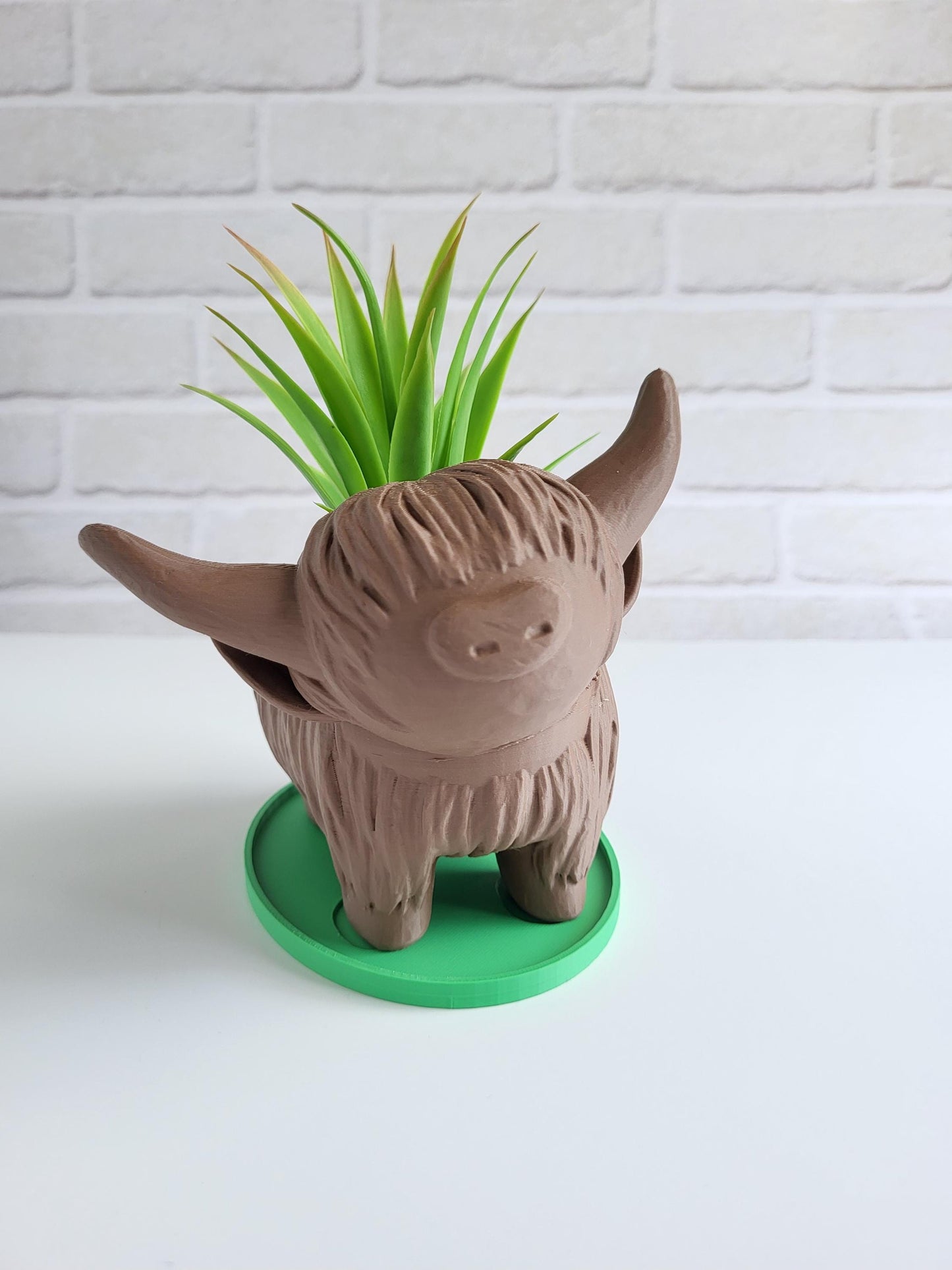 Cute Mini Animal Pot for Succulents & Cacti – Farmhouse Style Decor, Cow Planter, Highland Cow Planter