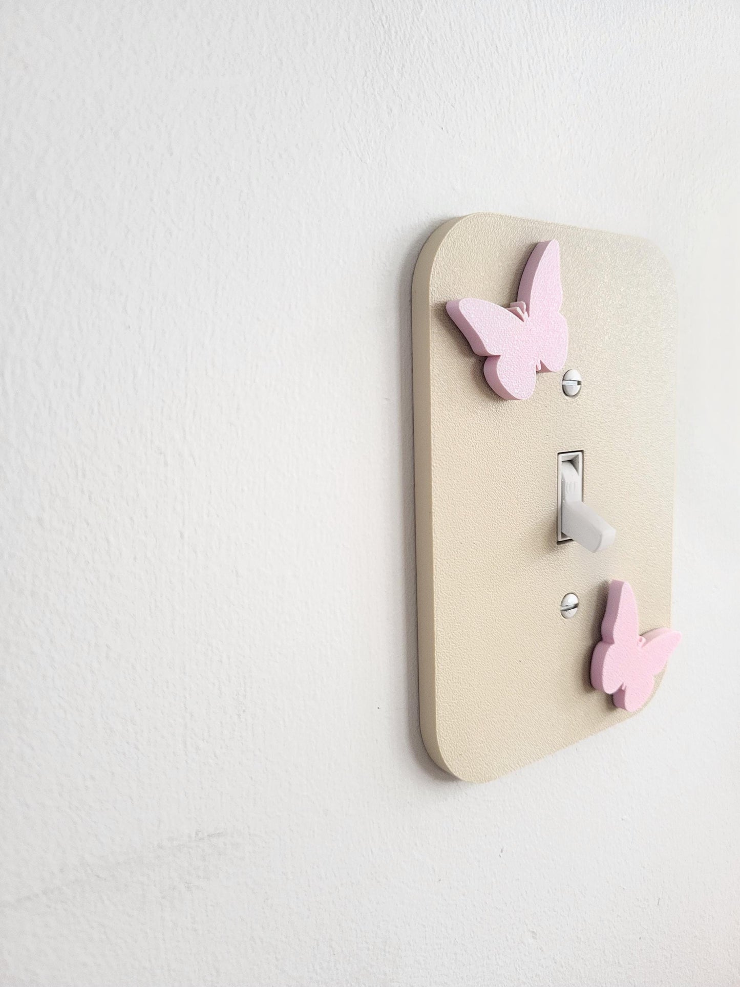 Light Switch Cover With Pink Butterflies, Wall Plate Cover, Mid Century Modern, Unique Switch Plate, Baby Shower Gift, Nursery Light Switch