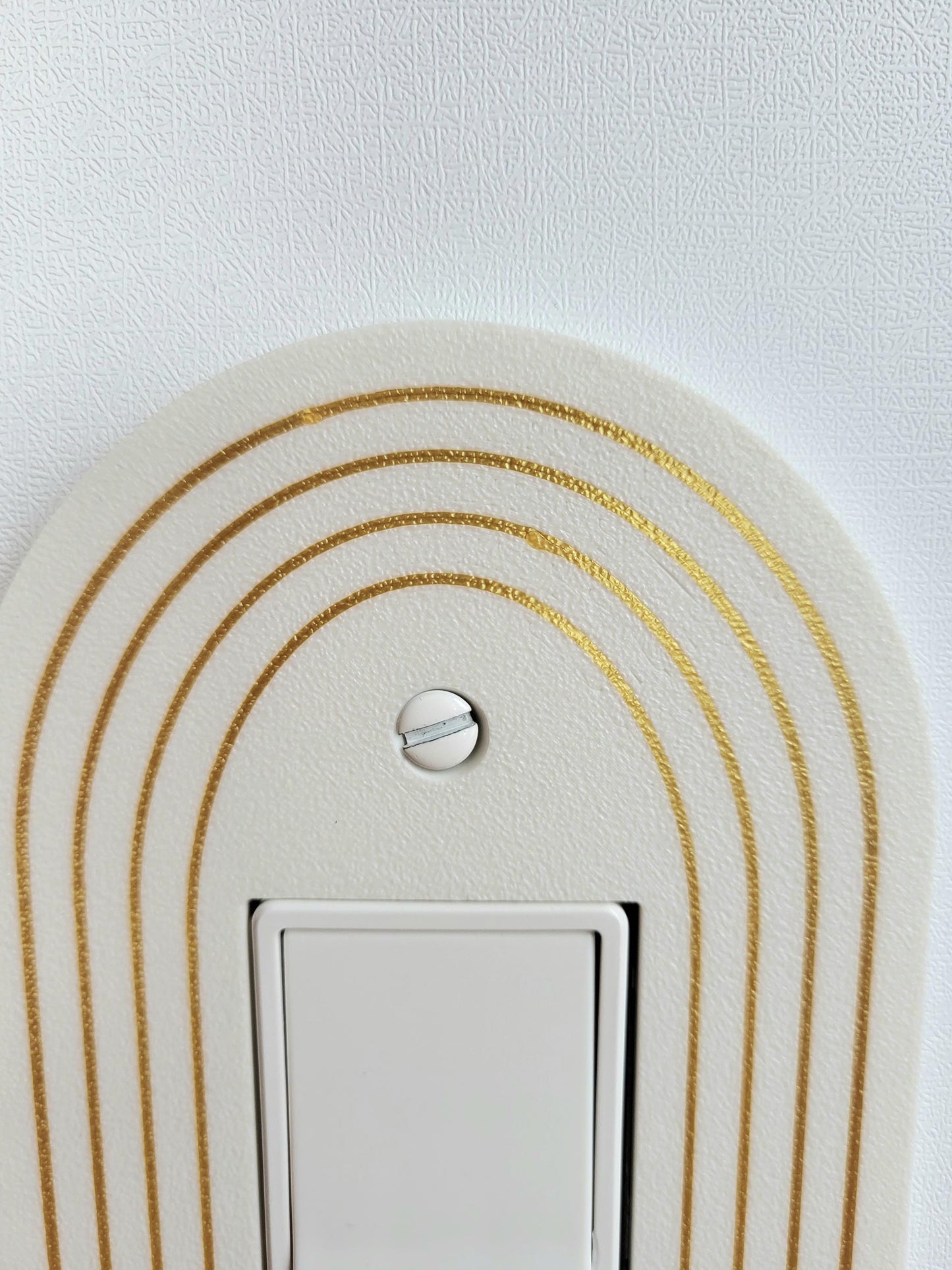 Oval Light Switch Cover With Delicate Color Stripes, Customizable Colors, Wall Plate Cover, Mid Century Modern, Unique Switch Plate Design,