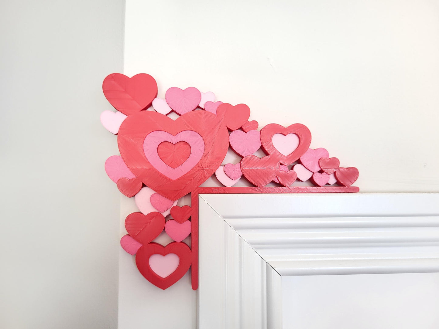 3 Colors Hearts Door Topper - Valentine’s Day Door Corner, Valentine's Decor, Seasonal Decor, Valentines Day Themed Decor, Home Decor