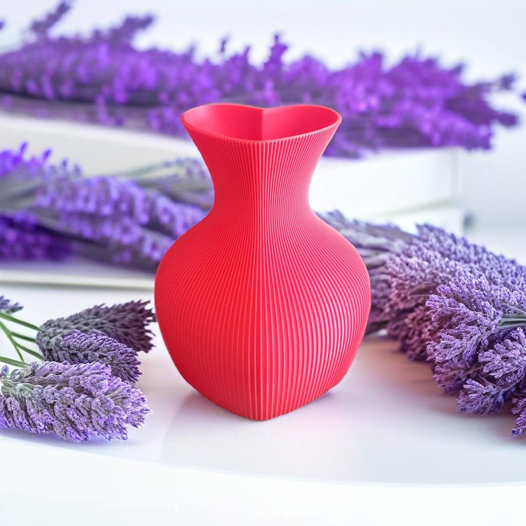 Perfect Valentine's Day Gift, Love Themed Home Decor, For fresh & Artificial flowers, Unique Flower Vase, Heart Shaped Vase
