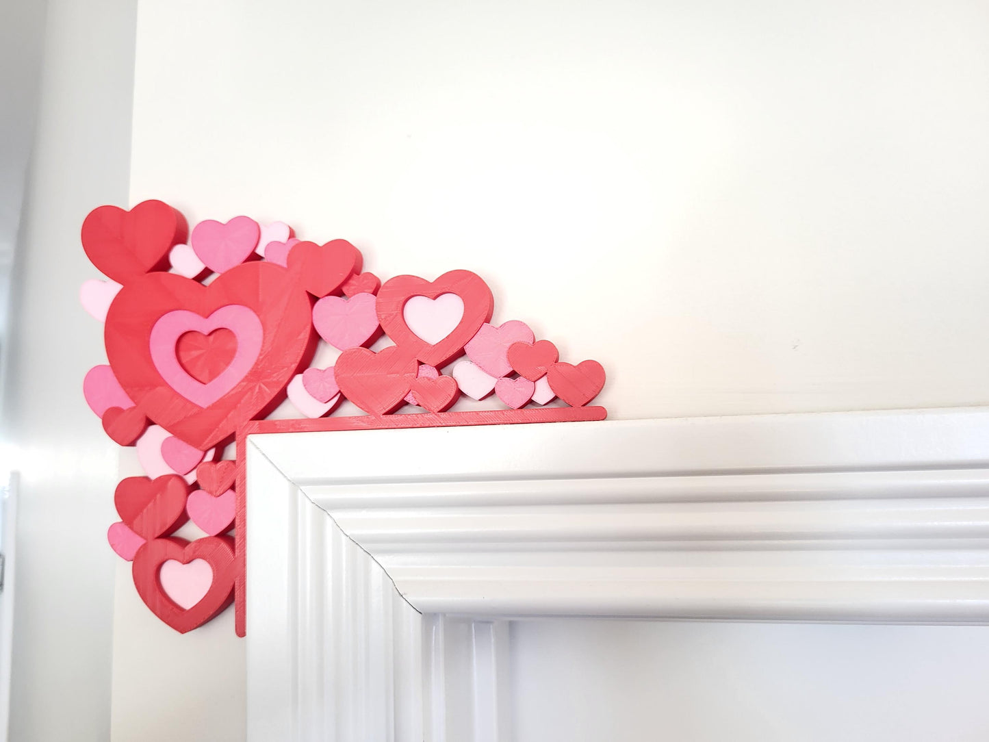 3 Colors Hearts Door Topper - Valentine’s Day Door Corner, Valentine's Decor, Seasonal Decor, Valentines Day Themed Decor, Home Decor