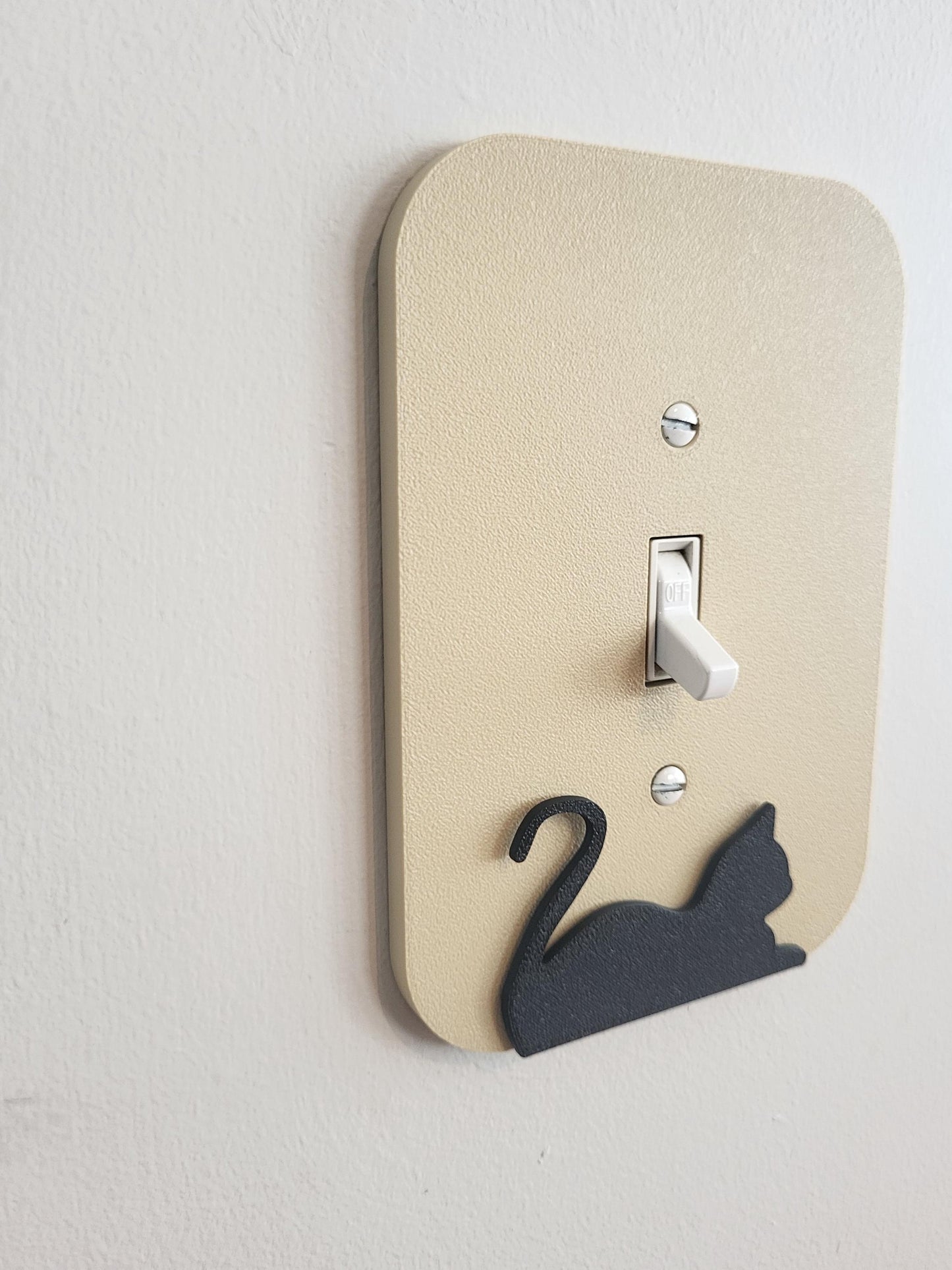 Light Switch Cover With A Resting Cat Wall Plate Cover, Mid Century Modern, Unique Switch Plate Design, Home Decor, Kitten Light Switch