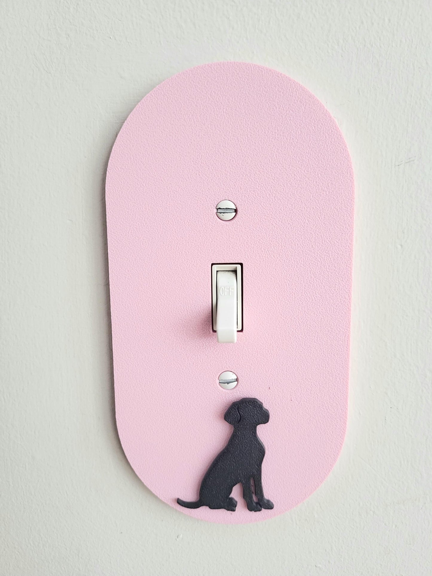 Oval Light Switch Cover With Dog Accent, Wall Plate Cover, Mid Century Modern, Unique Switch Plate Design, Home Decor, Dog Light Switch
