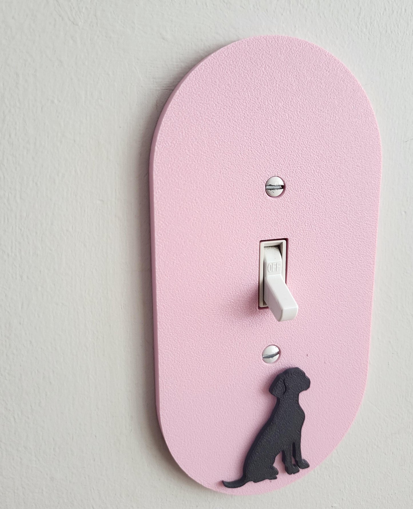 Oval Light Switch Cover With Dog Accent, Wall Plate Cover, Mid Century Modern, Unique Switch Plate Design, Home Decor, Dog Light Switch