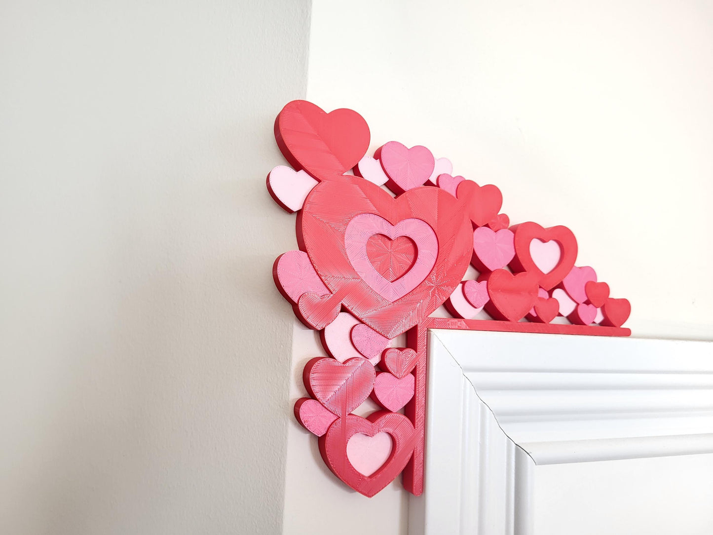 3 Colors Hearts Door Topper - Valentine’s Day Door Corner, Valentine's Decor, Seasonal Decor, Valentines Day Themed Decor, Home Decor