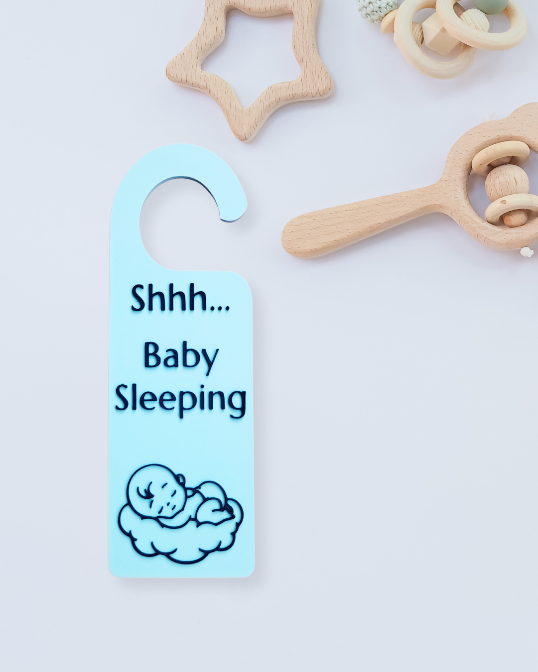 Shhh Baby Sleeping Door Sign (Baby Boy)