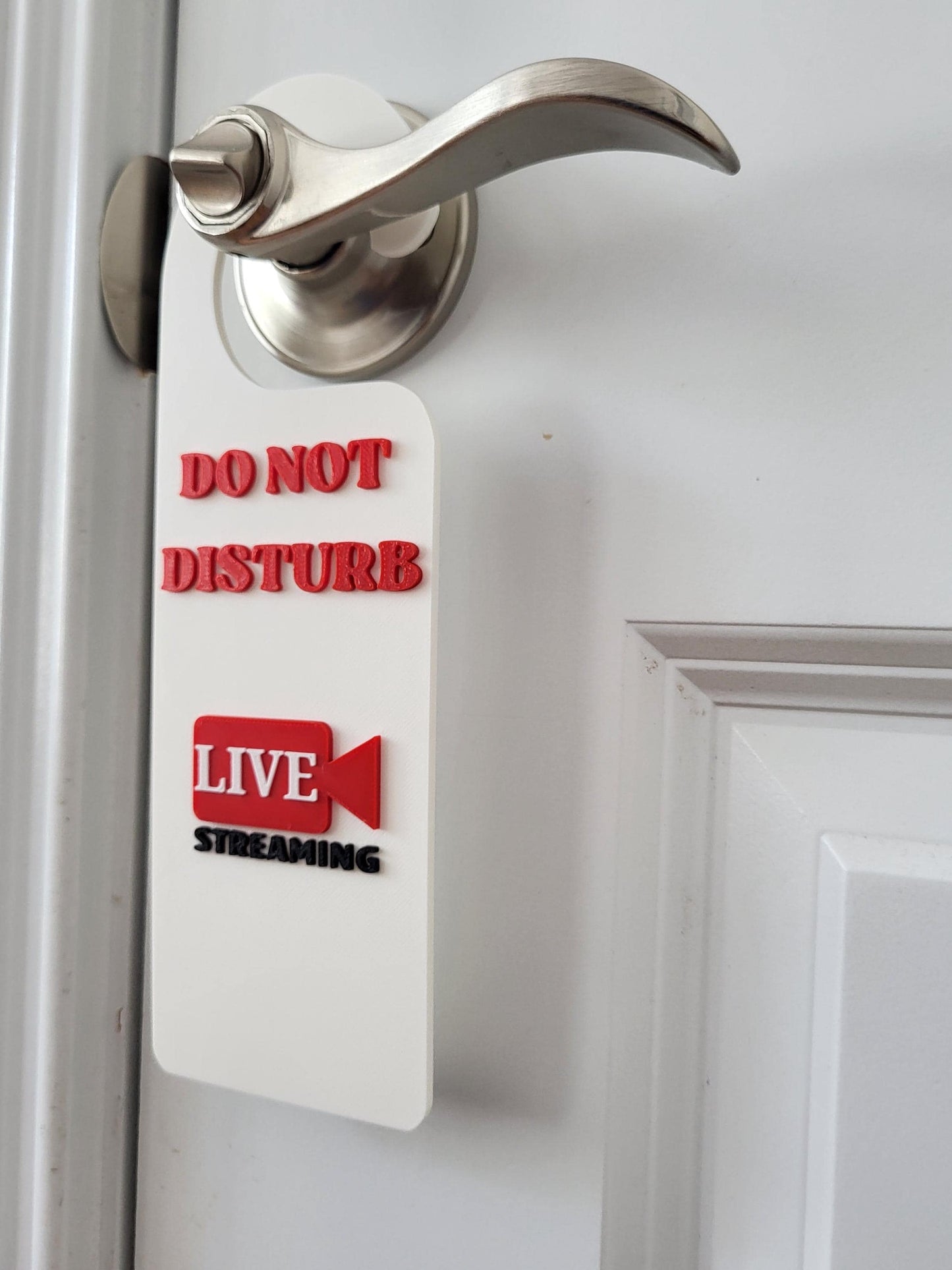 Do Not Disturb Door Hanger – Live Streaming in Progress, Door Handle Sign, Office Door Signs, Office & Home Workspace Sign, Home Office