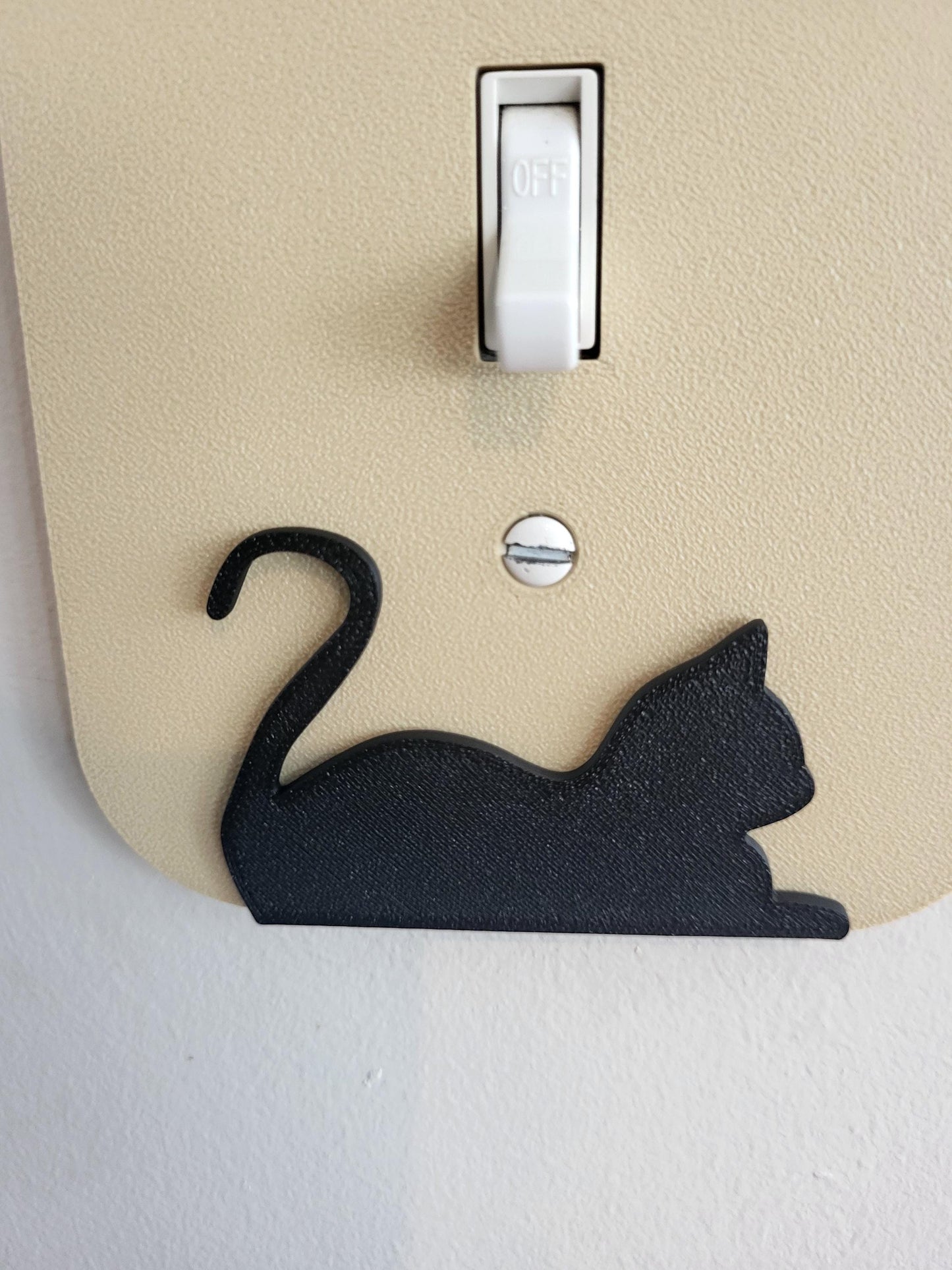 Light Switch Cover With A Resting Cat Wall Plate Cover, Mid Century Modern, Unique Switch Plate Design, Home Decor, Kitten Light Switch