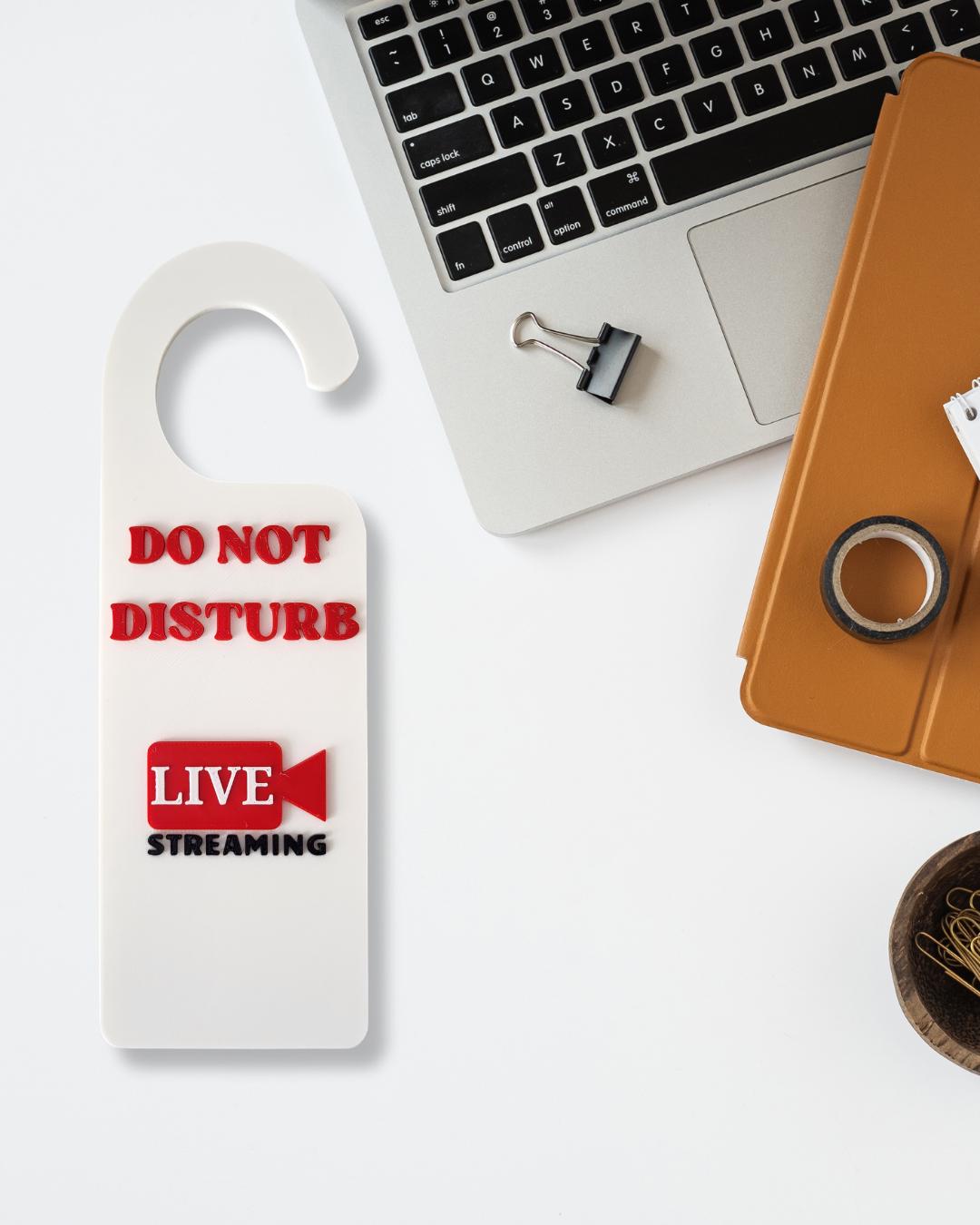 Do Not Disturb Door Hanger – Live Streaming in Progress, Door Handle Sign, Office Door Signs, Office & Home Workspace Sign, Home Office