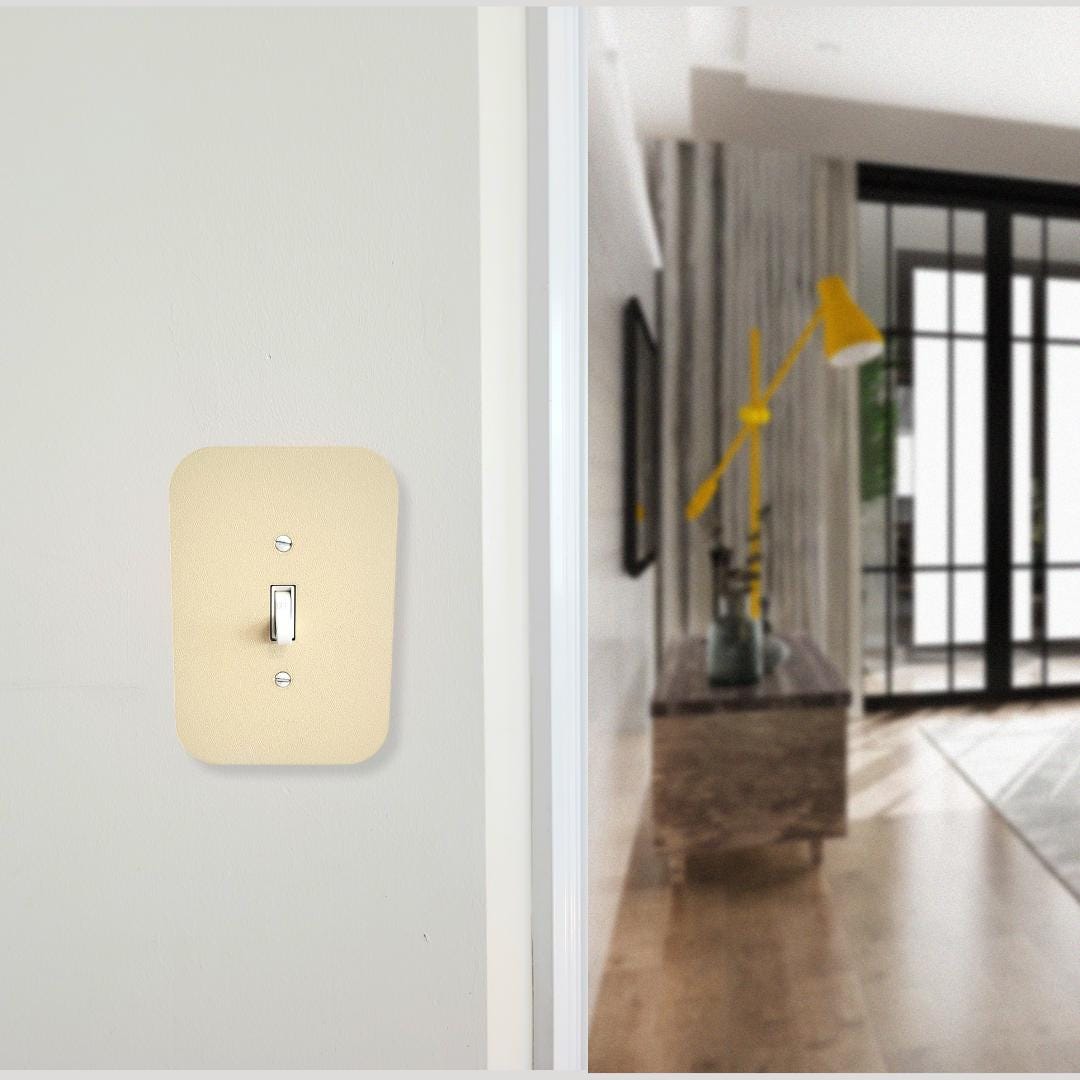 Minimalist Light Switch Cover, Wall Plate Cover, Mid Century Modern, Unique Switch Plate Design, Home Decor, Rocker Switch Cover,