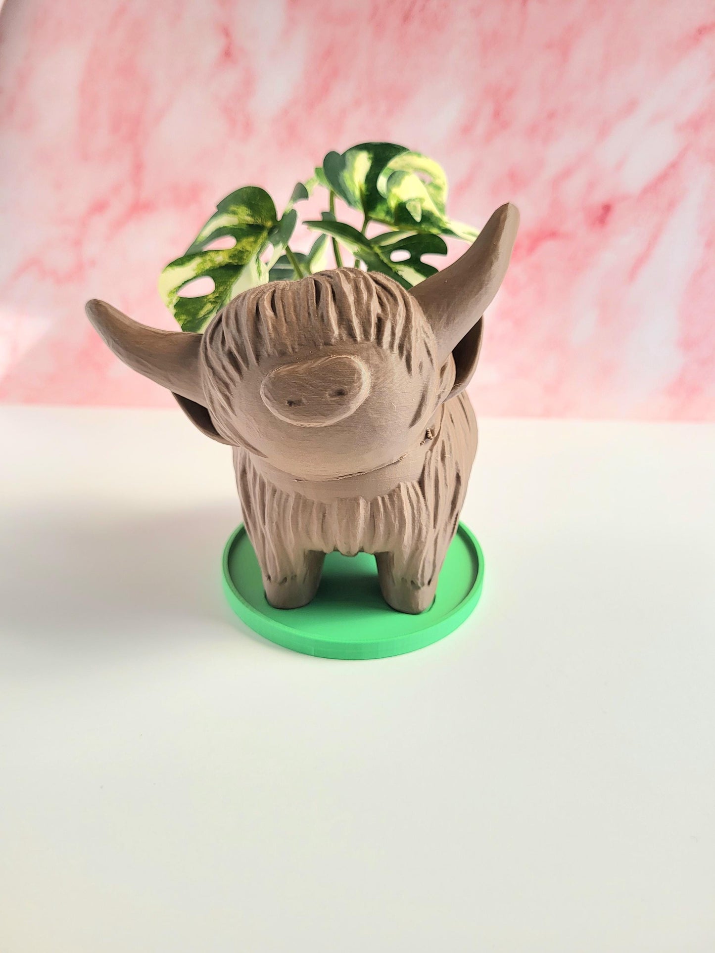 Cute Mini Animal Pot for Succulents & Cacti – Farmhouse Style Decor, Cow Planter, Highland Cow Planter