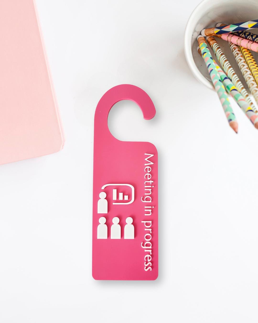 Door Handle Sign, Do Not Disturb Sign, Office Door Signs, Privacy Signage, Office & Home Workspace Sign, Meeting in progress Door Hanger