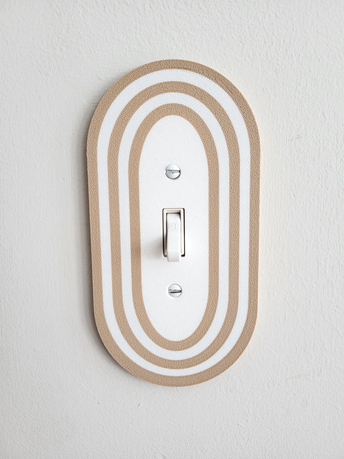 Oval Light Switch Cover With Stripes, Wall Plate Cover, Mid Century Modern, Unique Switch Plate Design, Decorative Wall Plate, Home Decor