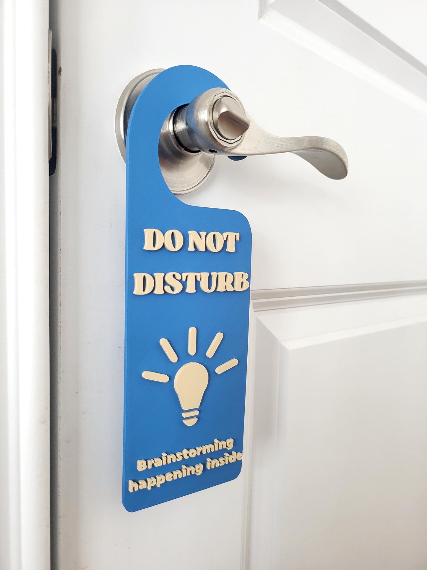 Do Not Disturb Brainstorming Happening Inside Office Door Hanger, Sign, Door Handle Sign, Meeting in Progress Privacy Sign, Fun Office Decor