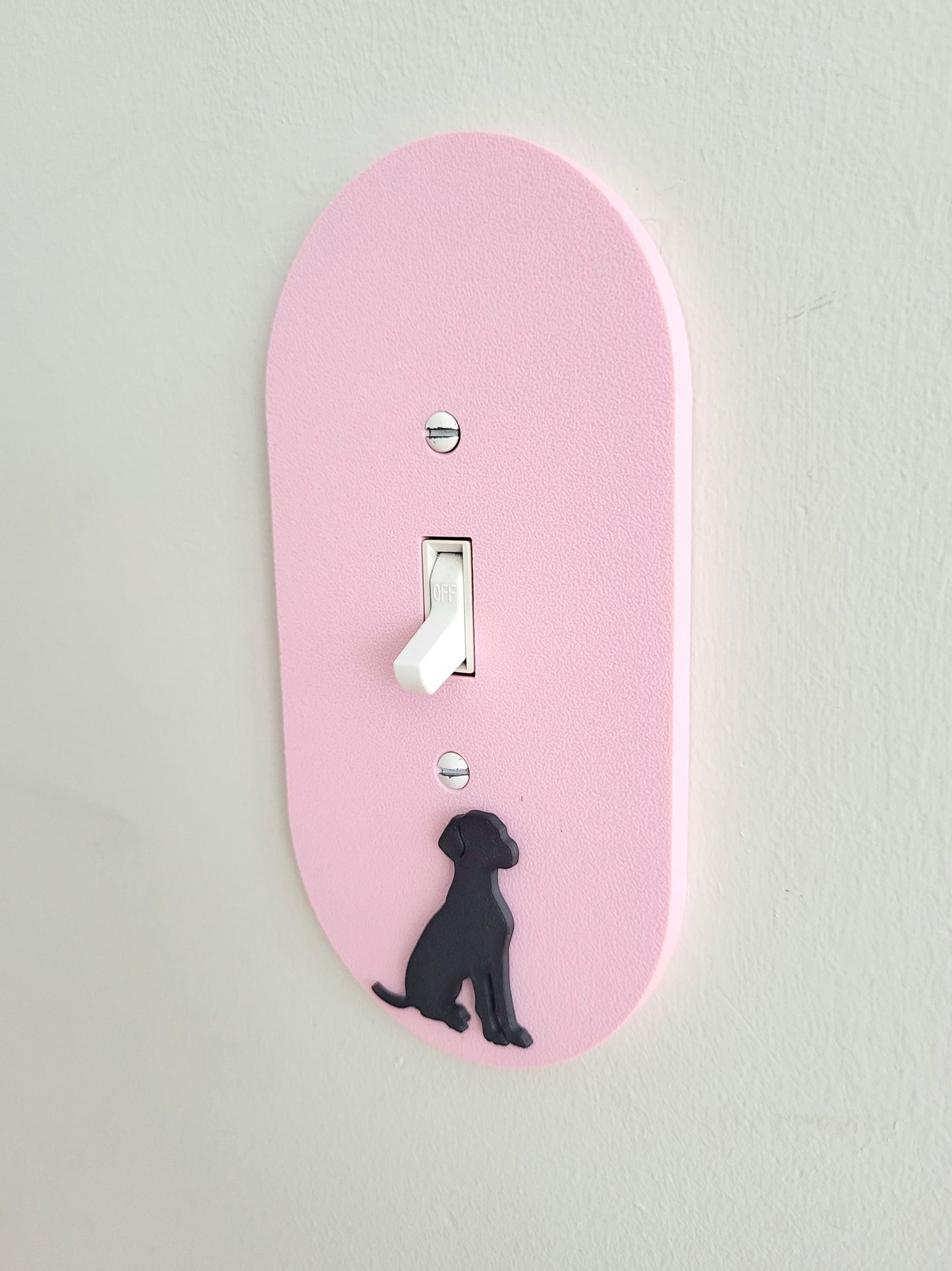 Oval Light Switch Cover With Dog Accent, Wall Plate Cover, Mid Century Modern, Unique Switch Plate Design, Home Decor, Dog Light Switch