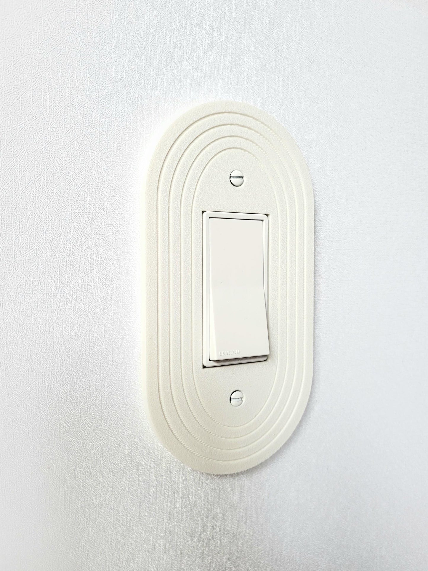 Oval Light Switch Cover With Stripes (Version 2), Wall Plate Cover, Mid Century Modern, Unique Switch Plate Design, Decorative Wall Plate,