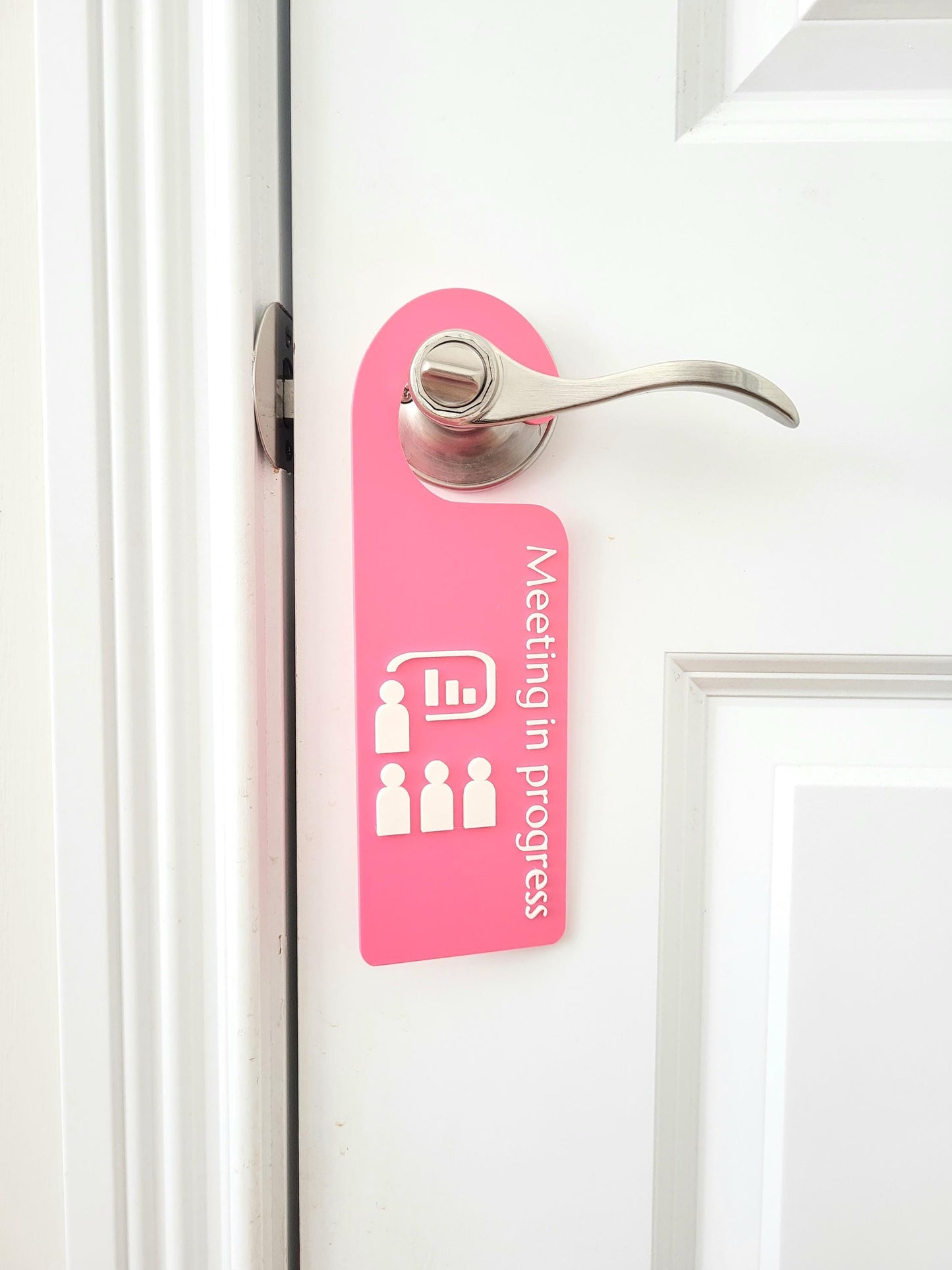 Door Handle Sign, Do Not Disturb Sign, Office Door Signs, Privacy Signage, Office & Home Workspace Sign, Meeting in progress Door Hanger