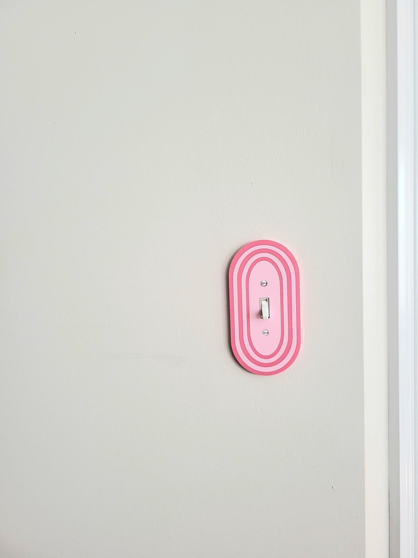 Oval Light Switch Cover With Stripes, Wall Plate Cover, Mid Century Modern, Unique Switch Plate Design, Decorative Wall Plate, Home Decor