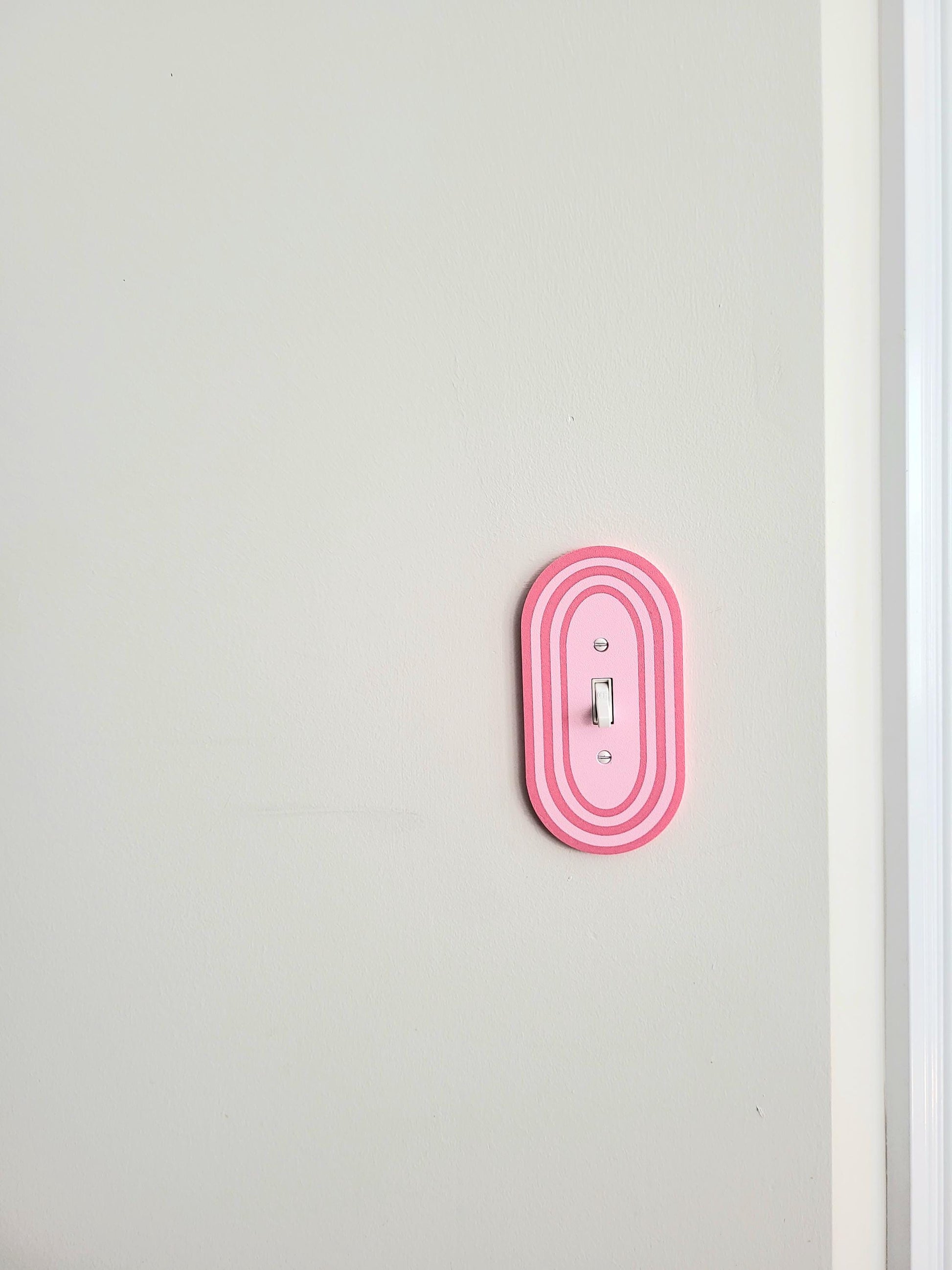 Oval Light Switch Cover With Stripes, Wall Plate Cover, Mid Century Modern, Unique Switch Plate Design, Decorative Wall Plate, Home Decor