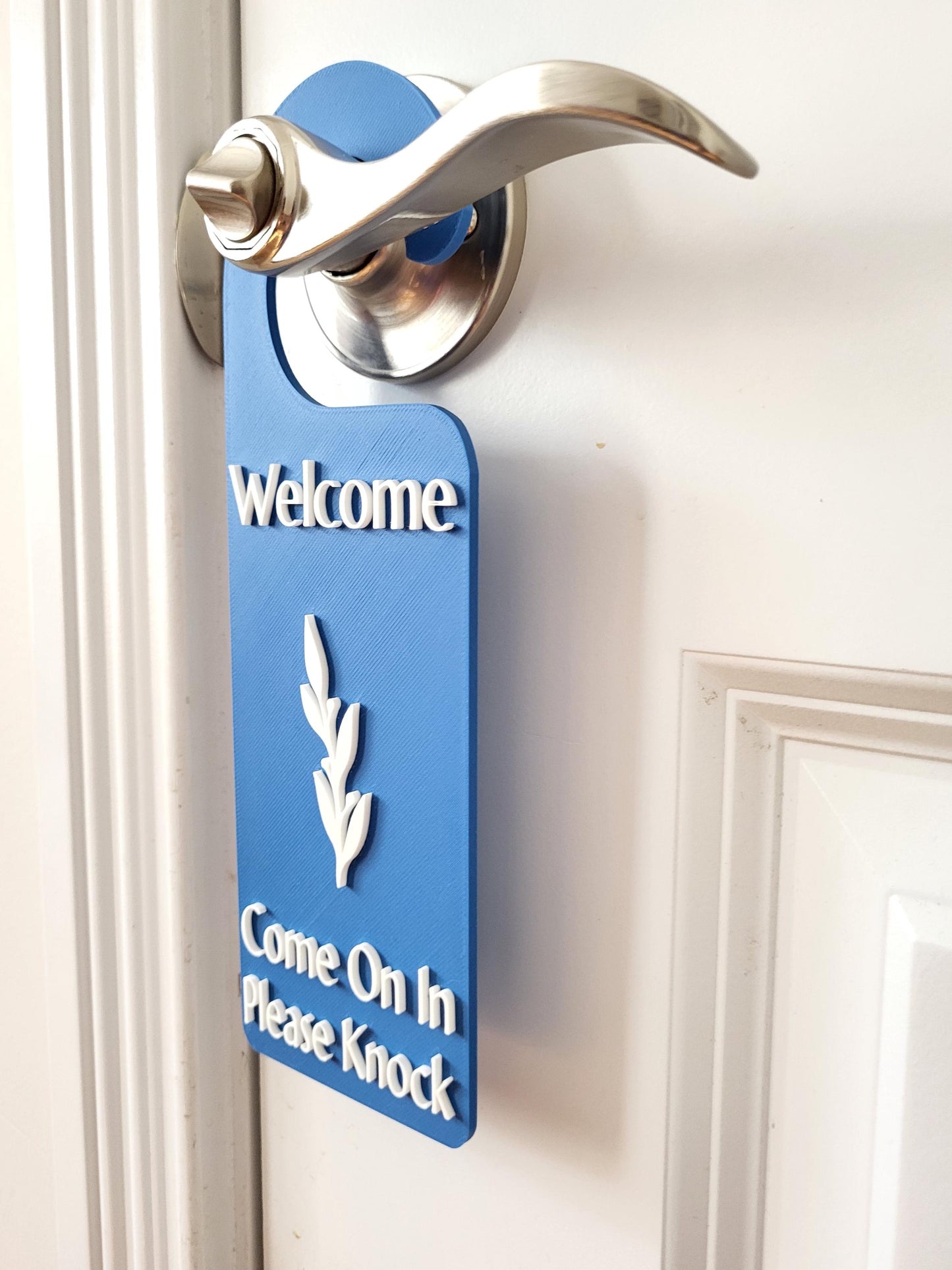 For Beauty Salons, Spas, Therapist, Do Not Disturb Sign, Office Door Hanger, Welcome, Come On In, Please Knock Door Knob Sign