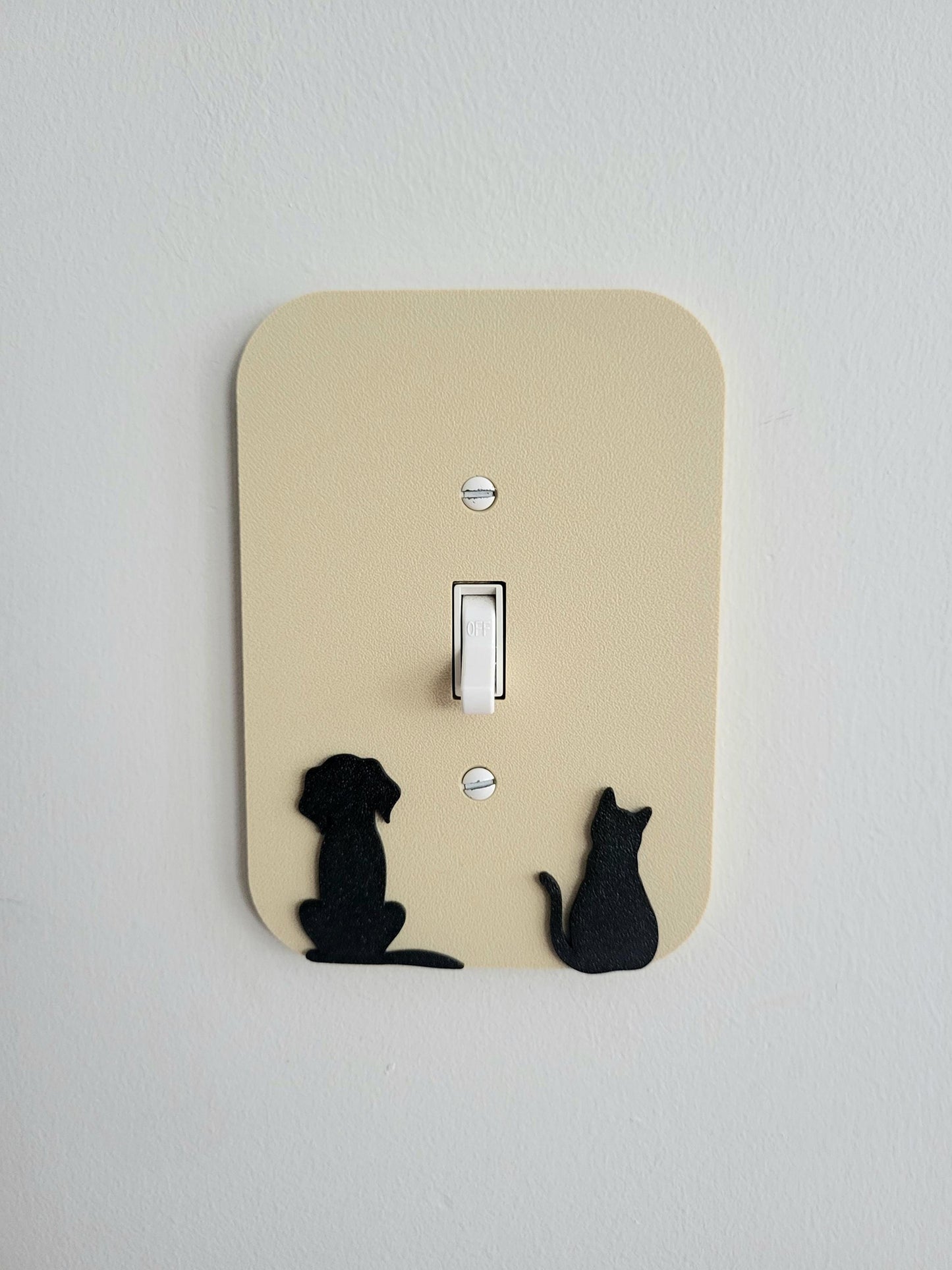 Dog and Cat Light Switch Cover – Cute Pet Wall Plate for Animal Lovers, Unique Switch Plate Design, Home Decor, Kitten Dog Light Switch