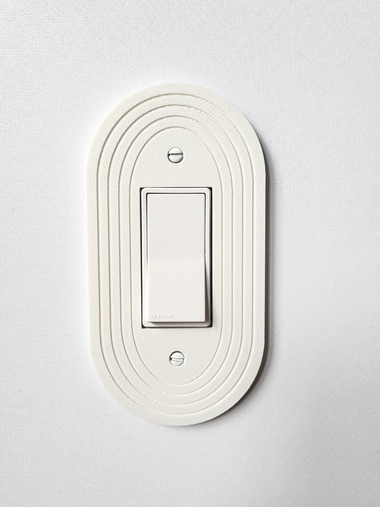Oval Light Switch Cover With Stripes (Version 2), Wall Plate Cover, Mid Century Modern, Unique Switch Plate Design, Decorative Wall Plate,