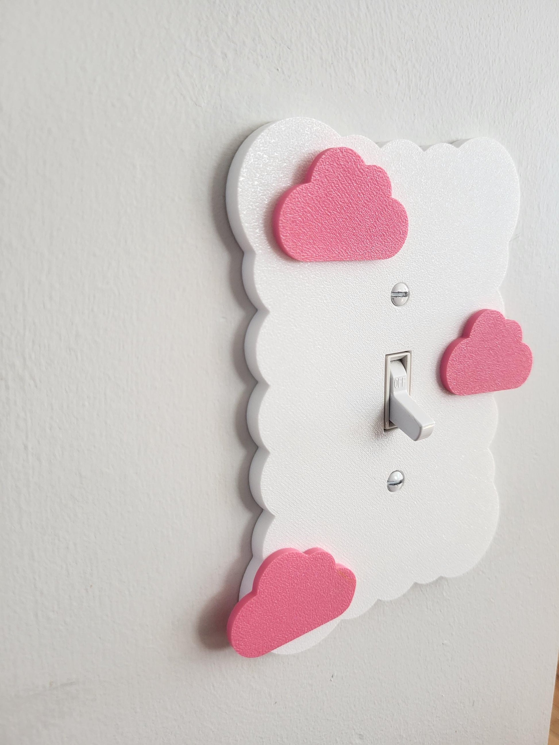 Cloudy Light Switch Cover With Clouds, Scalloped Wall Plate, Unique Switch, For Kids Room, Wavy Switch Cover, Cloud Rocker Switch, Baby Shower Gift