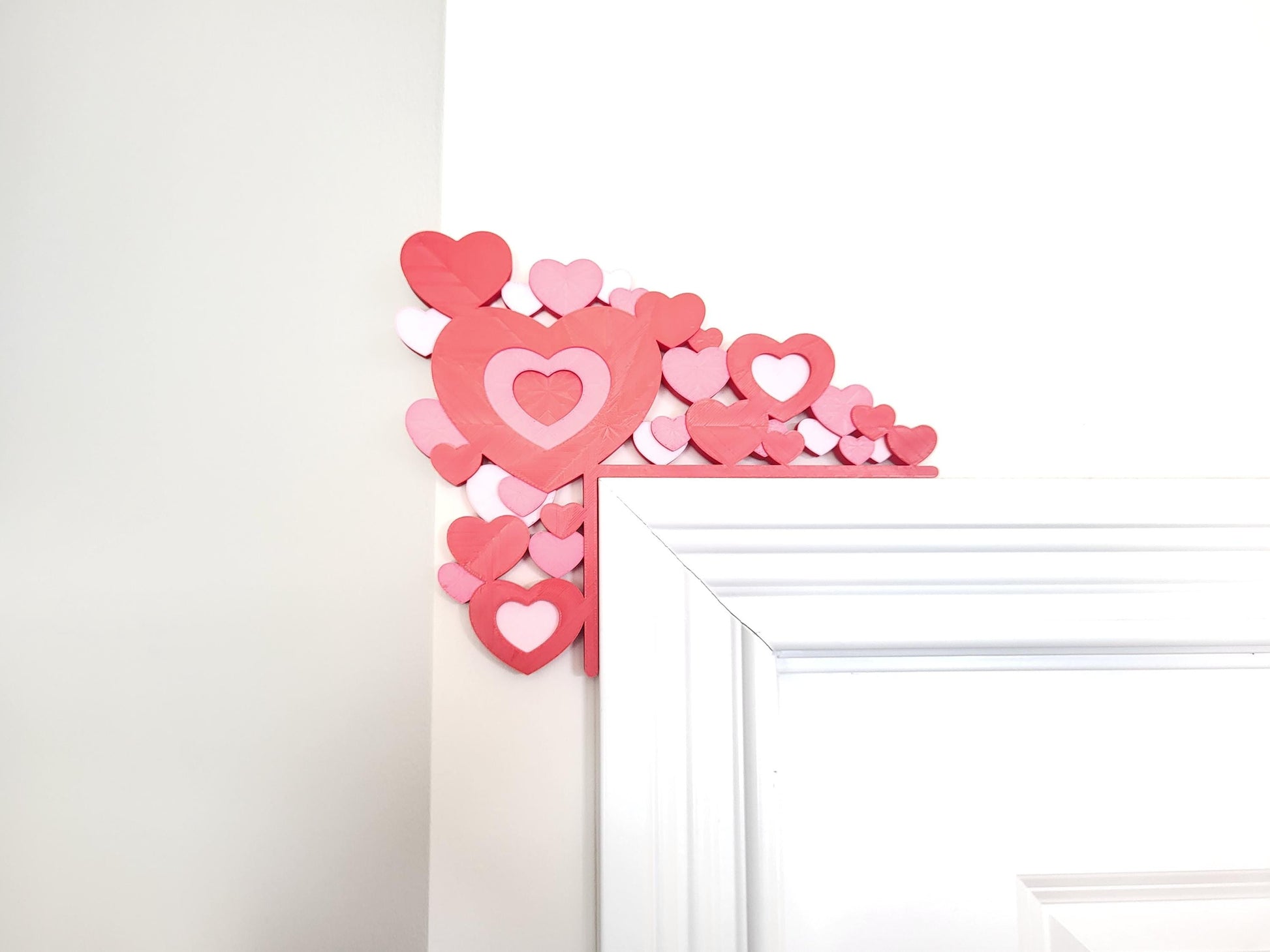 3 Colors Hearts Door Topper - Valentine’s Day Door Corner,  Valentine's Decor, Seasonal Decor, Valentines Day Themed Decor, Home Decor