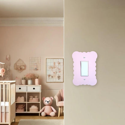 Cloudy Switch Cover, Wavy Wall Plate For Nursery, Unique Switch For Kids Room, Home Decor, Baby Shower Gift Idea, Pink Decor,