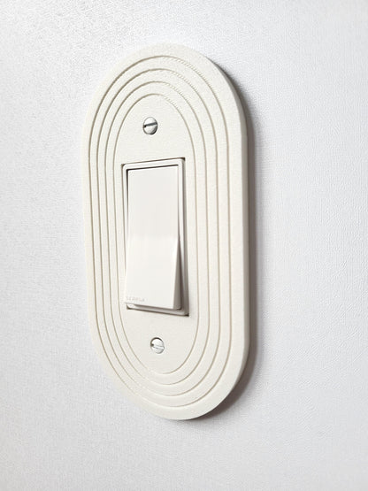 Oval Light Switch Cover With Stripes (Version 2), Wall Plate Cover, Mid Century Modern, Unique Switch Plate Design, Decorative Wall Plate,
