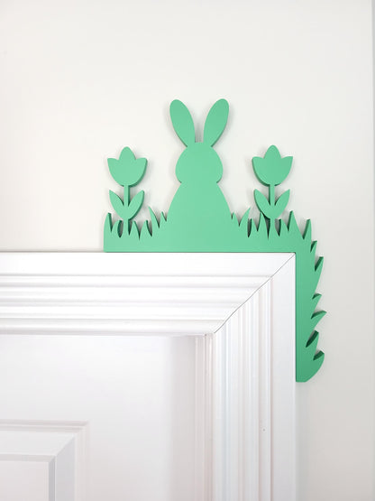 Easter Door Corner Decoration With Bunny Rabbit, Spring Decor, Home Decor, Door Trim, Easter Home Accent, Cute Egg Bunny Decor
