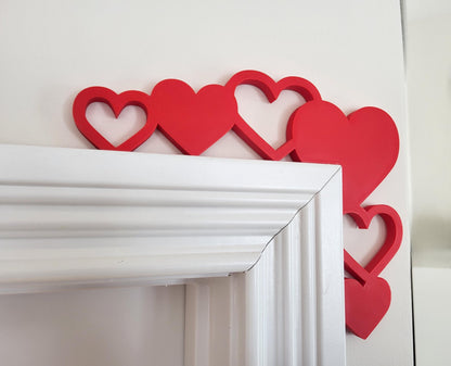Hearts Door Topper - Valentine’s Day Door Corner, Valentine's Decor, Seasonal Decor, Valentines Day Themed Decor, Home Decor, Door Trim