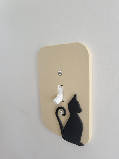 Light Switch Cover With Sitting A Cat Looking Right, Wall Plate Cover, Mid Century Modern, Unique Switch Plate Design, Home Decor, Kitten Light Switch, Outlet Cover
