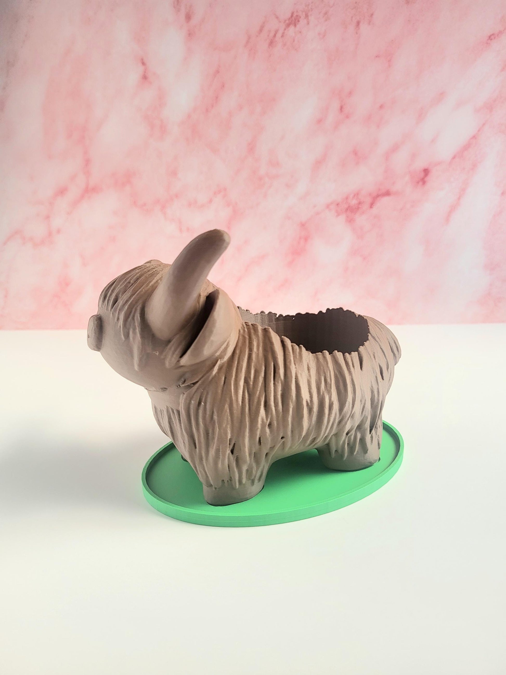 Cute Mini Animal Pot for Succulents & Cacti – Farmhouse Style Decor, Cow Planter, Highland Cow Planter