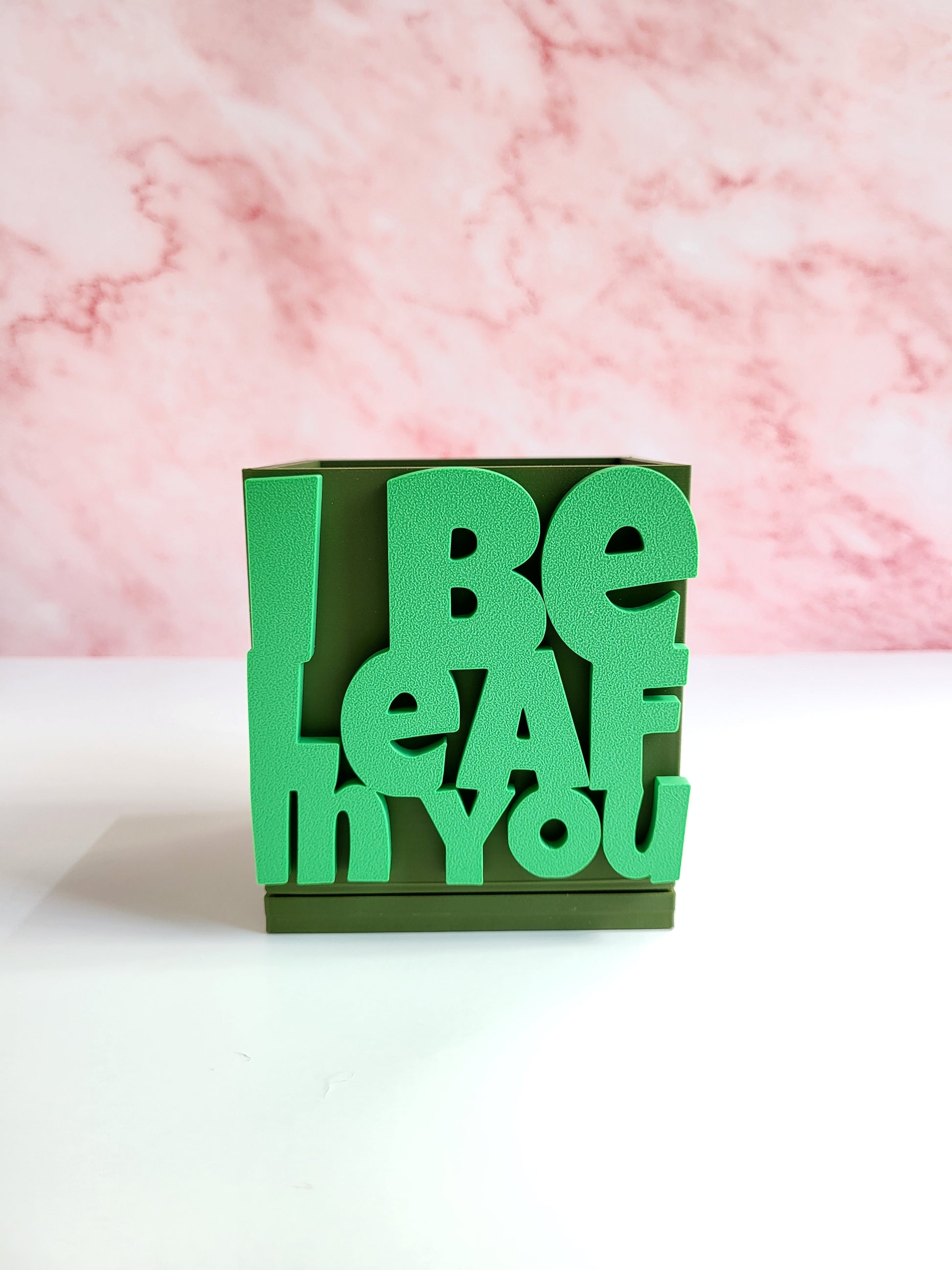 funny planter
pun plant pot
motivational gift
desk decor
gift for plant lovers
succulent planter
cute planter
plant pun gift
funny gift idea
eco-friendly planter
I be leaf in you
positive message planter
3D printed planter
houseplant gift
office plant pot