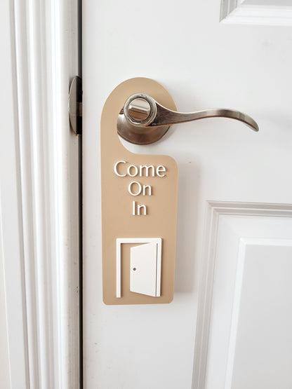 come on in sign,
welcome door sign,
door hanger office,
office welcome sign,
therapy door sign,
salon door sign,
spa welcome sign,
open door sign,
door knob sign,
reception sign,
client entry sign,
home office decor,
workspace signage,