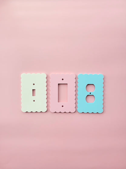 Scalloped Edge Biscuit Light Switch Cover
