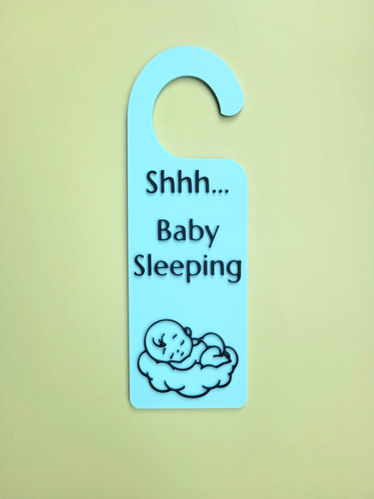 Shhh Baby Sleeping Door Sign (Baby Boy)