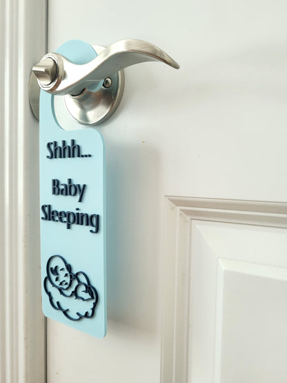 Shhh Baby Sleeping Door Sign (Baby Boy)