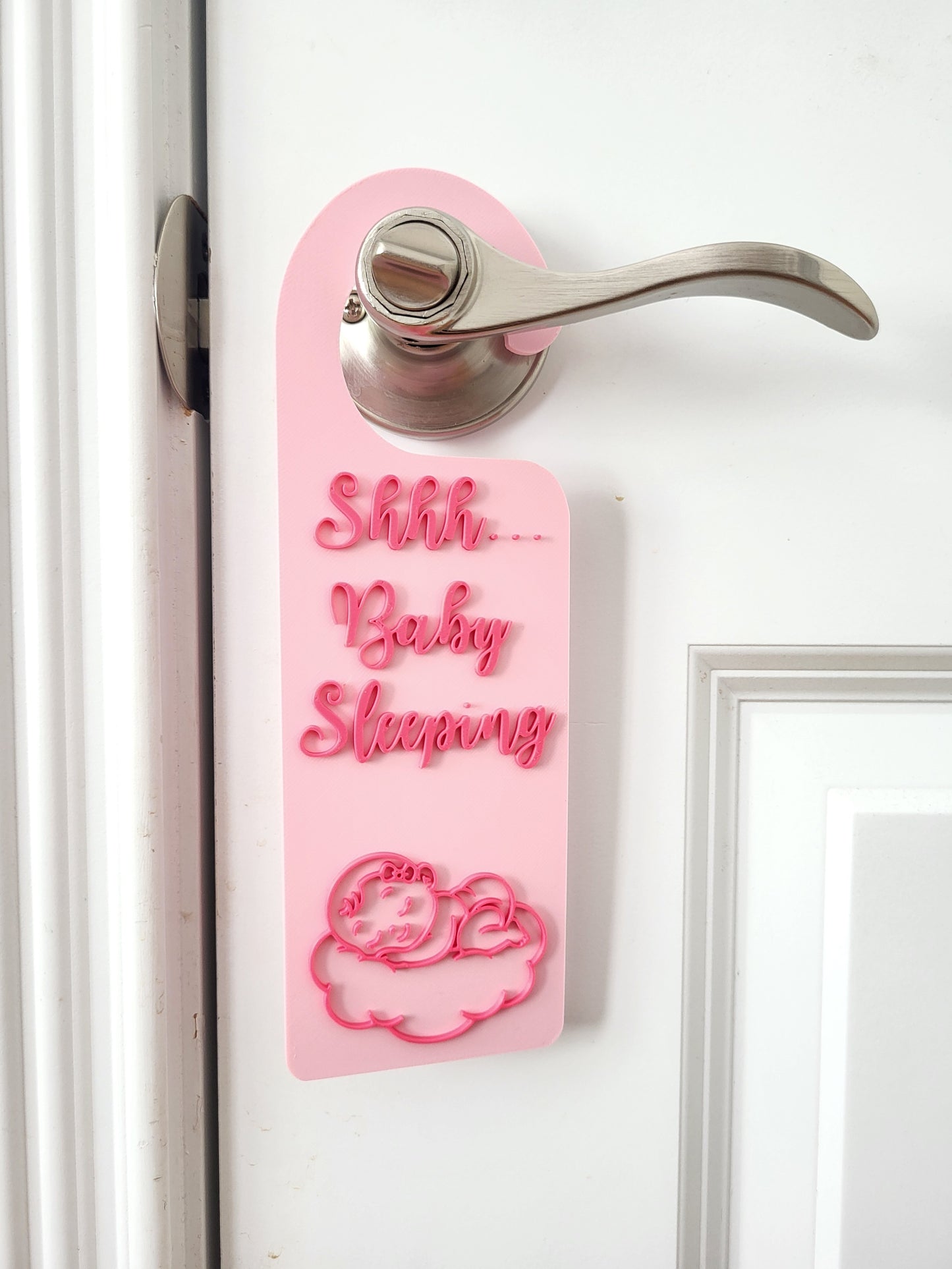 Shhh Baby Sleeping Door Sign (Baby Girl)