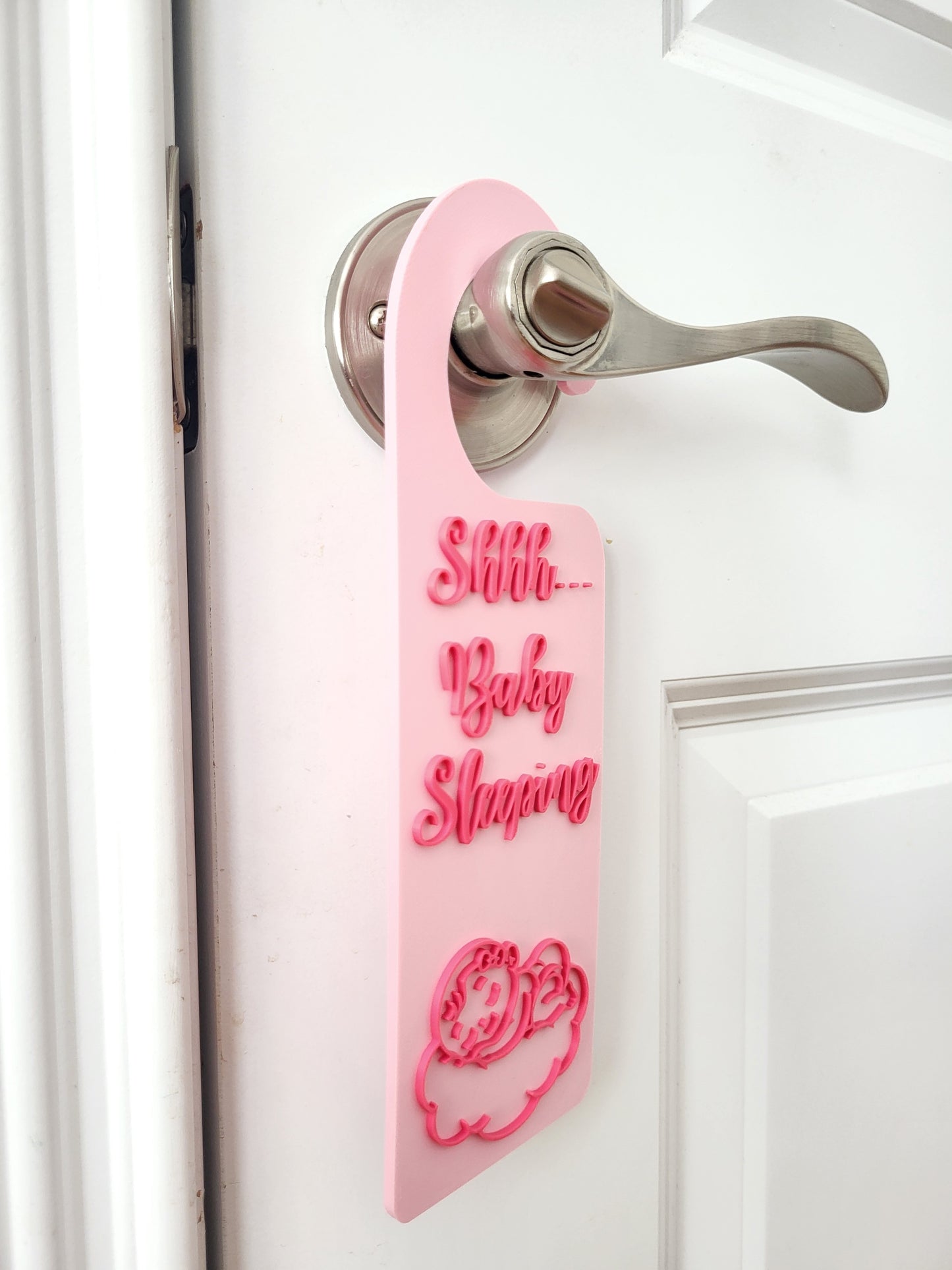Shhh Baby Sleeping Door Sign (Baby Girl)