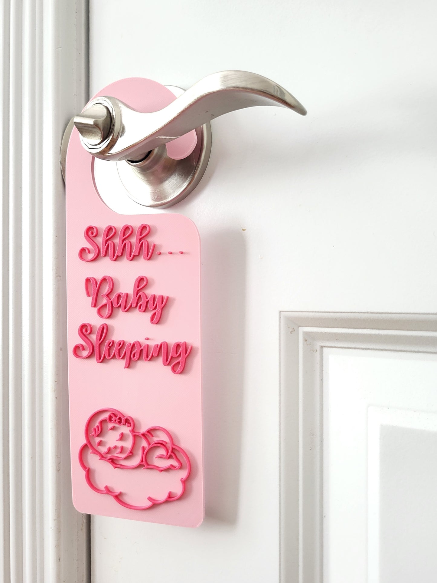 Shhh Baby Sleeping Door Sign (Baby Girl)
