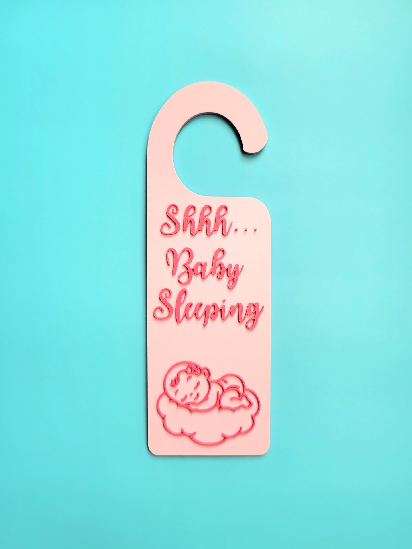 Shhh Baby Sleeping Door Sign (Baby Girl)