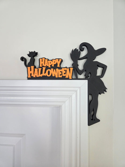 Happy Halloween Witch Door Corner Sign
