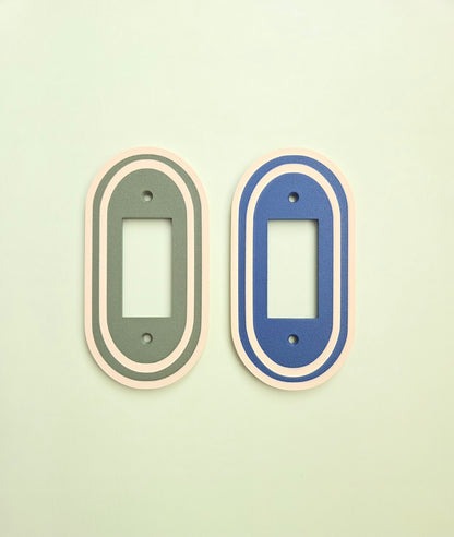 Oval Light Switch Cover With Color Stripes