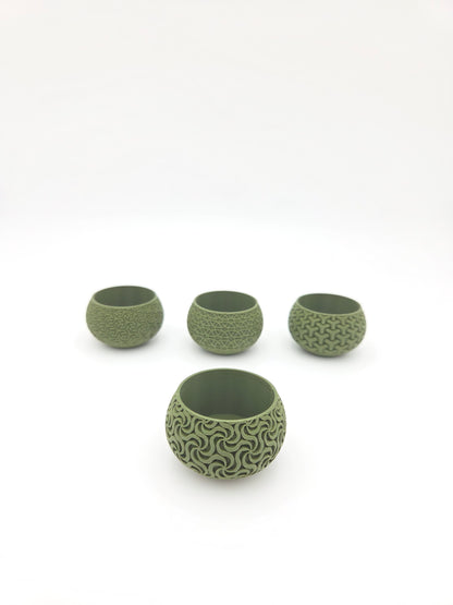 Set of 4 Round Patterned Votive LED Tea Light Candle Holder